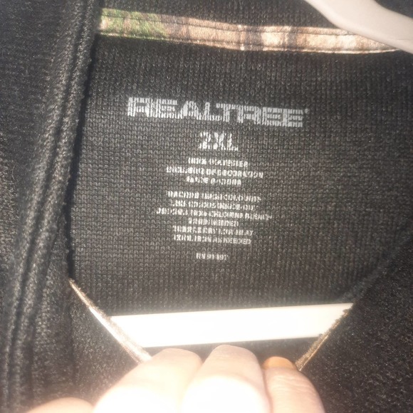 Real Tree Men's Black Long sleeve 1/4 zip Sweater  2XL - Picture 4 of 5